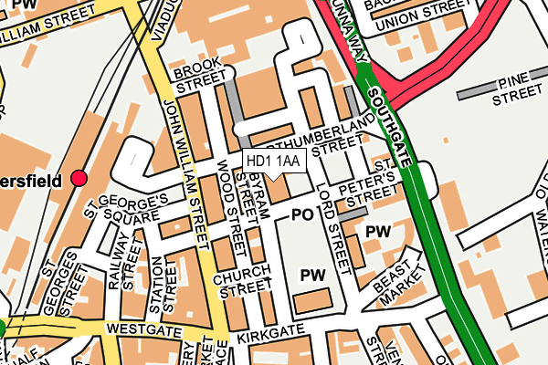 HD1 1AA map - OS OpenMap – Local (Ordnance Survey)