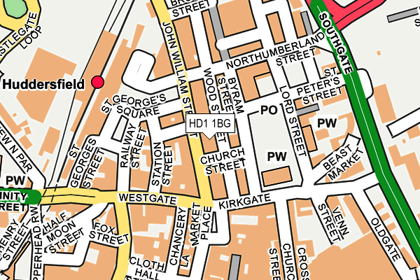 HD1 1BG map - OS OpenMap – Local (Ordnance Survey)