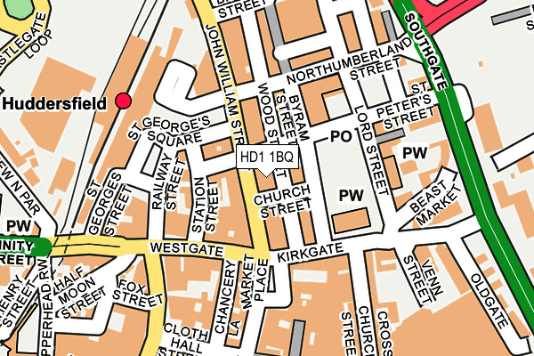 HD1 1BQ map - OS OpenMap – Local (Ordnance Survey)