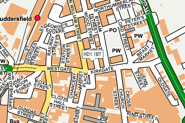 HD1 1BT map - OS OpenMap – Local (Ordnance Survey)