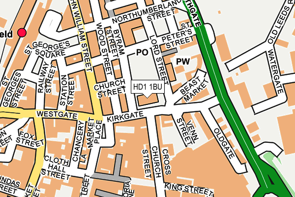 HD1 1BU map - OS OpenMap – Local (Ordnance Survey)