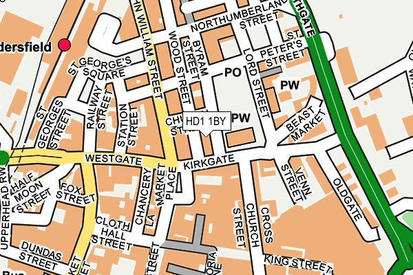 HD1 1BY map - OS OpenMap – Local (Ordnance Survey)