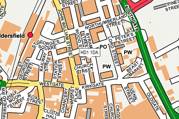 HD1 1DA map - OS OpenMap – Local (Ordnance Survey)