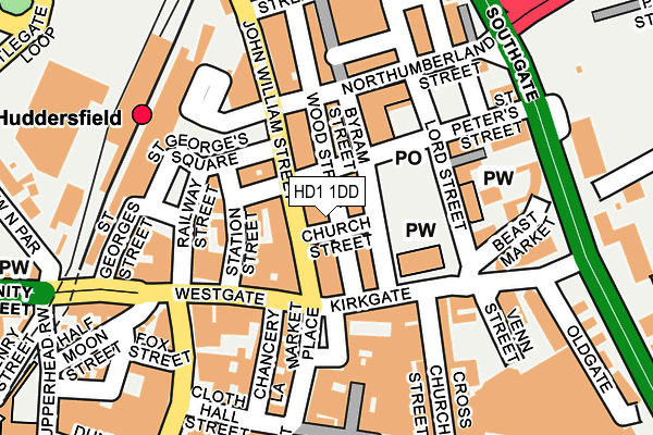 HD1 1DD map - OS OpenMap – Local (Ordnance Survey)