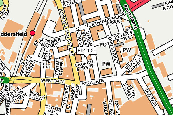 HD1 1DG map - OS OpenMap – Local (Ordnance Survey)