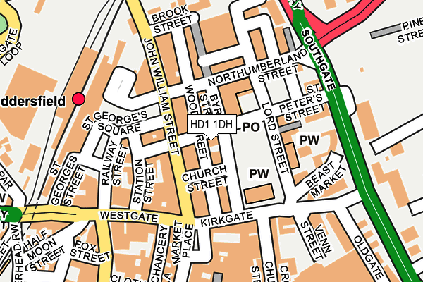 HD1 1DH map - OS OpenMap – Local (Ordnance Survey)