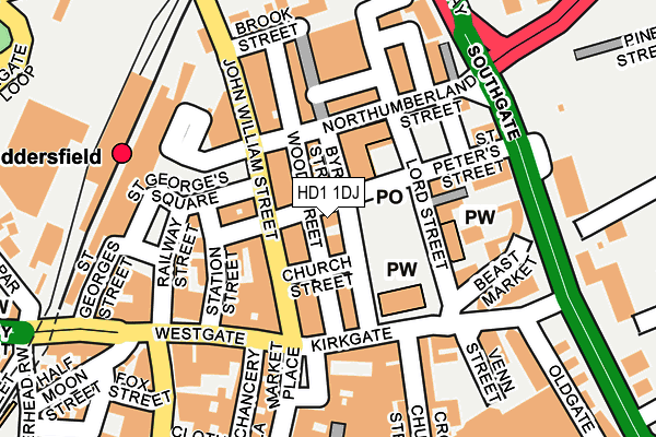 HD1 1DJ map - OS OpenMap – Local (Ordnance Survey)