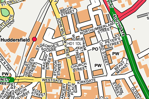 HD1 1DL map - OS OpenMap – Local (Ordnance Survey)