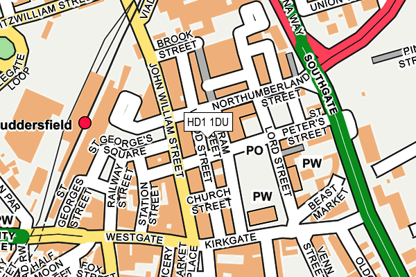 HD1 1DU map - OS OpenMap – Local (Ordnance Survey)