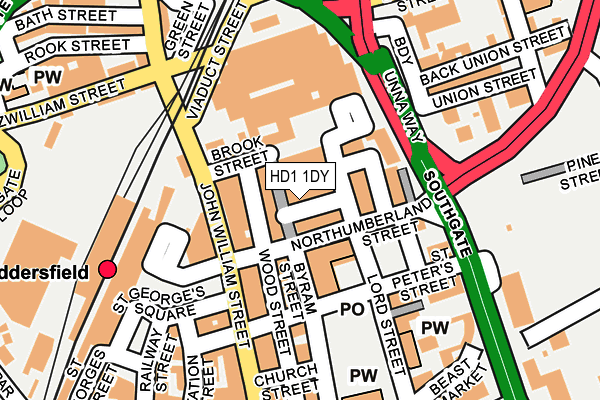 HD1 1DY map - OS OpenMap – Local (Ordnance Survey)