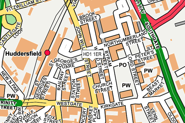 HD1 1ER map - OS OpenMap – Local (Ordnance Survey)