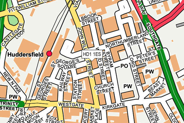 HD1 1ES map - OS OpenMap – Local (Ordnance Survey)