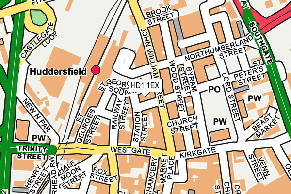 HD1 1EX map - OS OpenMap – Local (Ordnance Survey)