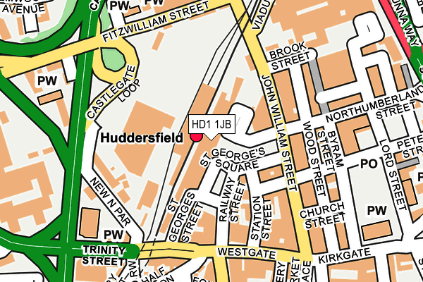 HD1 1JB map - OS OpenMap – Local (Ordnance Survey)