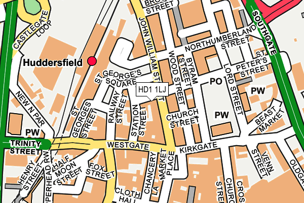 HD1 1LJ map - OS OpenMap – Local (Ordnance Survey)