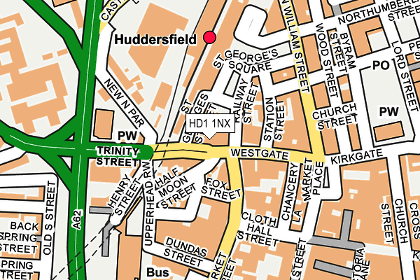 HD1 1NX map - OS OpenMap – Local (Ordnance Survey)