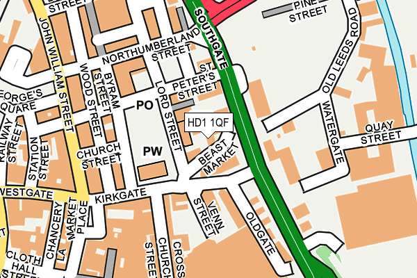 HD1 1QF map - OS OpenMap – Local (Ordnance Survey)