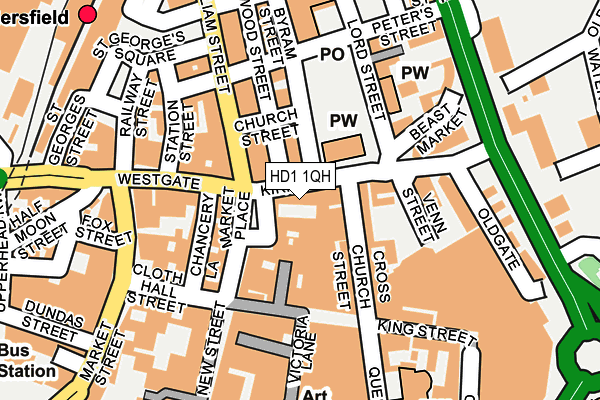 HD1 1QH map - OS OpenMap – Local (Ordnance Survey)