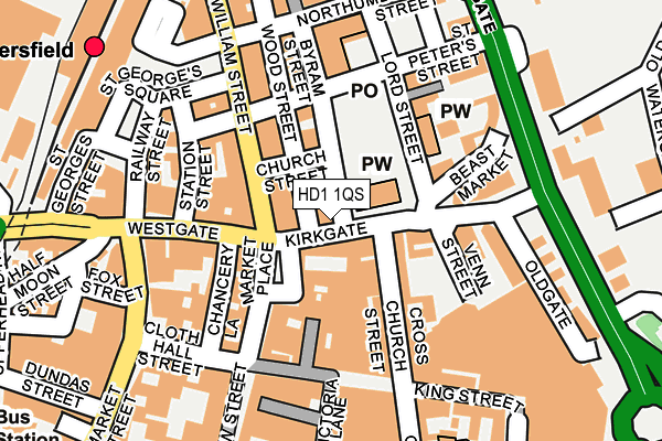 HD1 1QS map - OS OpenMap – Local (Ordnance Survey)