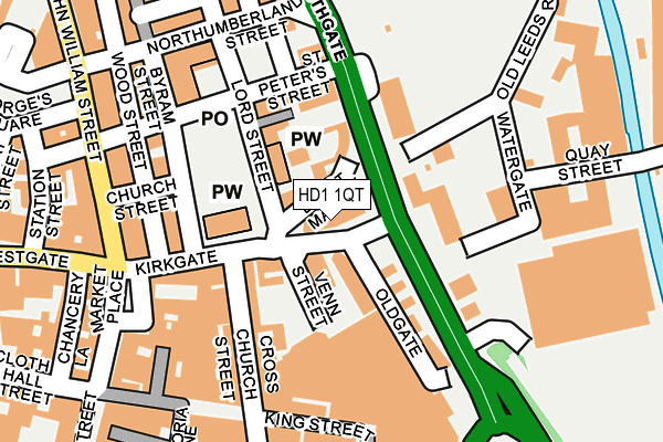HD1 1QT map - OS OpenMap – Local (Ordnance Survey)