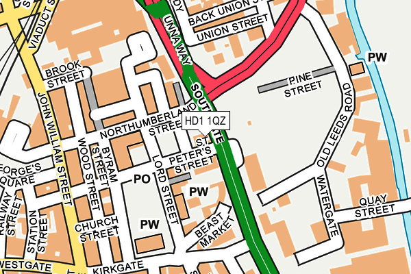 HD1 1QZ map - OS OpenMap – Local (Ordnance Survey)