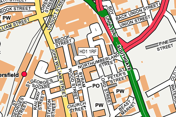 HD1 1RF map - OS OpenMap – Local (Ordnance Survey)