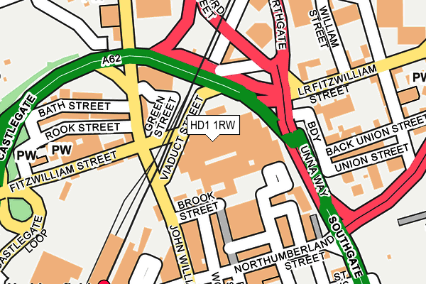 HD1 1RW map - OS OpenMap – Local (Ordnance Survey)