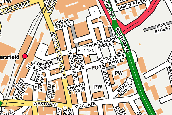 HD1 1XN map - OS OpenMap – Local (Ordnance Survey)