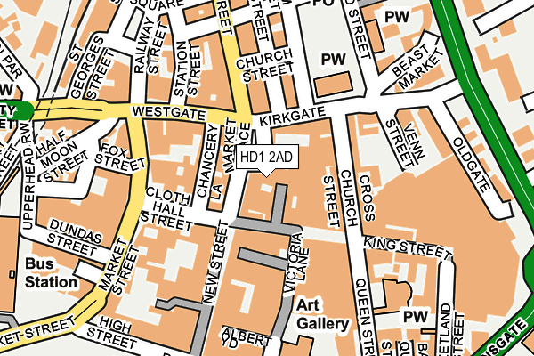 HD1 2AD map - OS OpenMap – Local (Ordnance Survey)