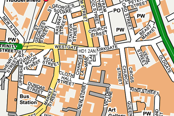 HD1 2AN map - OS OpenMap – Local (Ordnance Survey)