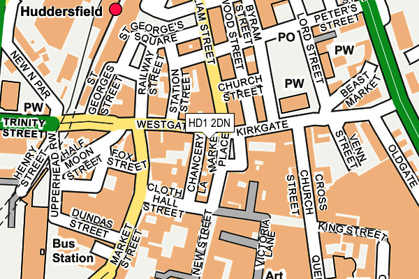 HD1 2DN map - OS OpenMap – Local (Ordnance Survey)