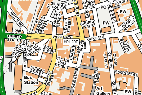 HD1 2DT map - OS OpenMap – Local (Ordnance Survey)