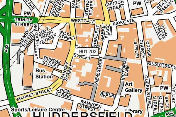 HD1 2DX map - OS OpenMap – Local (Ordnance Survey)