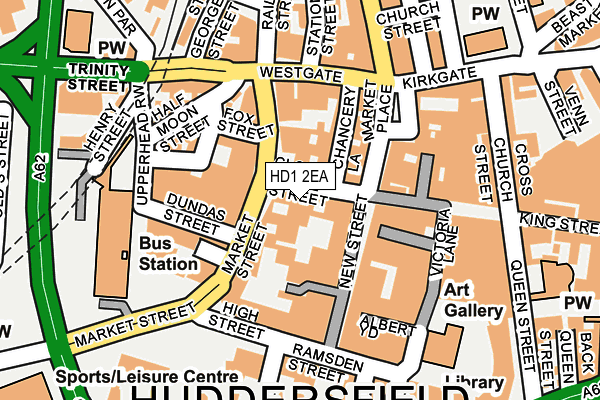 HD1 2EA map - OS OpenMap – Local (Ordnance Survey)