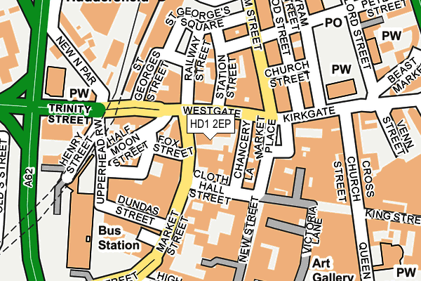 HD1 2EP map - OS OpenMap – Local (Ordnance Survey)
