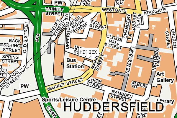 HD1 2EX map - OS OpenMap – Local (Ordnance Survey)