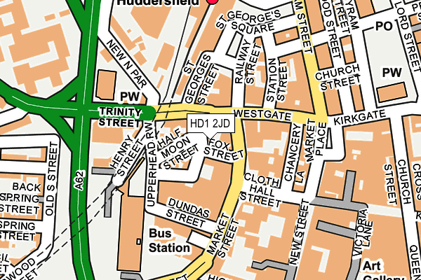 HD1 2JD map - OS OpenMap – Local (Ordnance Survey)