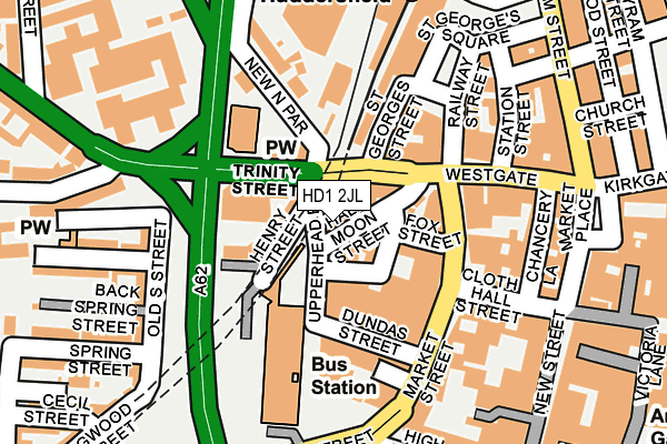 HD1 2JL map - OS OpenMap – Local (Ordnance Survey)