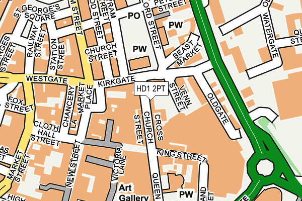 HD1 2PT map - OS OpenMap – Local (Ordnance Survey)