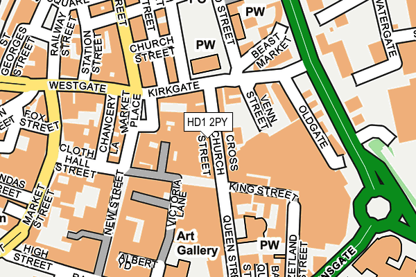 HD1 2PY map - OS OpenMap – Local (Ordnance Survey)