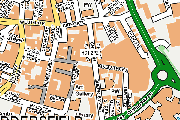 HD1 2PZ map - OS OpenMap – Local (Ordnance Survey)
