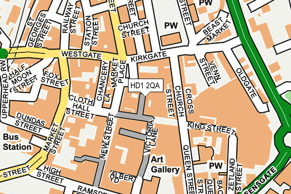HD1 2QA map - OS OpenMap – Local (Ordnance Survey)