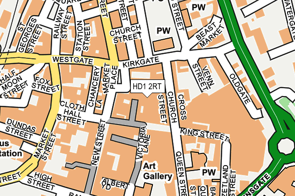 HD1 2RT map - OS OpenMap – Local (Ordnance Survey)