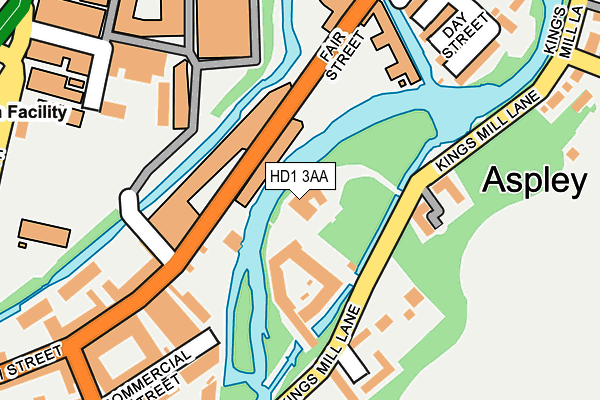 HD1 3AA map - OS OpenMap – Local (Ordnance Survey)