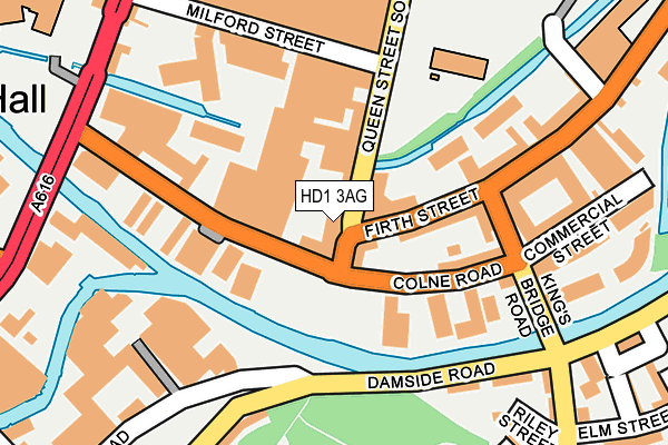 HD1 3AG map - OS OpenMap – Local (Ordnance Survey)