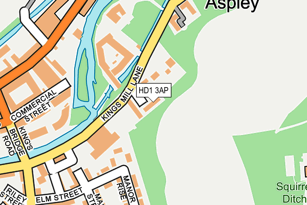 HD1 3AP map - OS OpenMap – Local (Ordnance Survey)