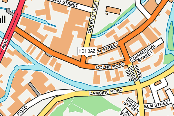 HD1 3AZ map - OS OpenMap – Local (Ordnance Survey)