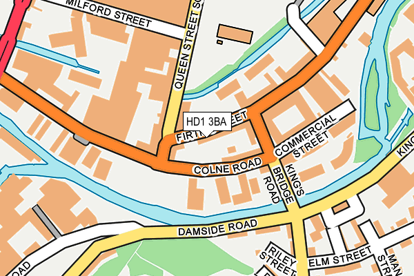 HD1 3BA map - OS OpenMap – Local (Ordnance Survey)