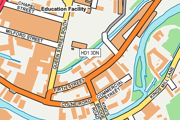 HD1 3DN map - OS OpenMap – Local (Ordnance Survey)