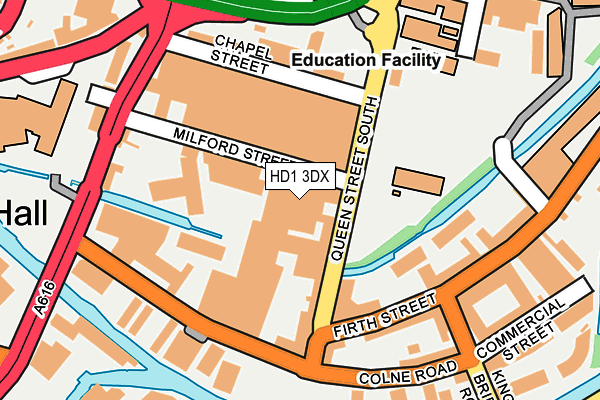 HD1 3DX map - OS OpenMap – Local (Ordnance Survey)